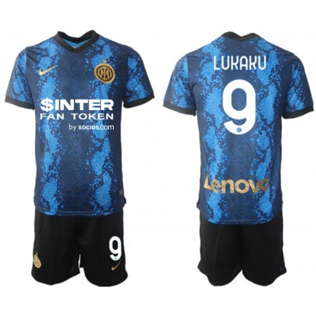 Billiga Fotbollströjor Inter Milan Romelu Lukaku 9 Barn Hemma tröja 2021/22 Kortärmad 